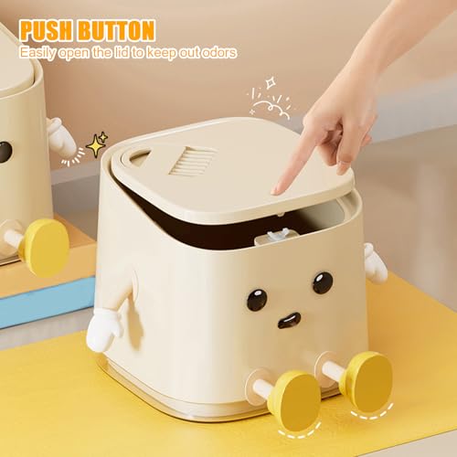 Poubelle de bureau miniature compacte noire avec couvercle