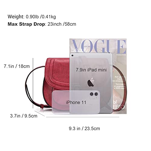 AFKOMST Crossbody Bag for Women Small Satchel and Shoulder Bag Vintage Saddle Handbags Vegan Leather - Image 4