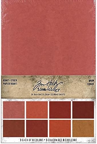 Miniatura 6 de Tim Holtz idea-Ology Kraft Stock, 3 paquetes, colores fríos, cálidos y neutros, 72 hojas, 24 colores