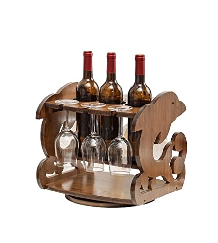 Soporte para botellas de vino de bambú para 3 botellas miniatura 1