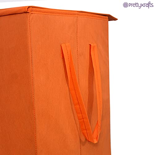 Image of PrettyKrafts 75 L Non Woven Scooby Doo Rectangular Foldable Large Laundry Bag /Basket With Lid & Handles, Freestanding Clothes Storage Organizer for Bedroom (36x36x53cm, Red, Set of 1)