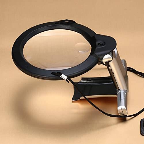 Lente d'ingrandimento a mani libere LED lente d'ingrandimento illuminata 5X 2.5X lente d'ingrandimento da lettura lente d'ingrandimento da indossare per gli anziani cucito ricamo