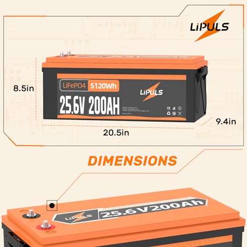 Image of 24V 200Ah LiFePO4 Battery, 5120Wh Lithium Battery with Built-in 100A BMS, 4000-15000 Cycles & 10 Years Lifetime, Max. 5120W Load Power Perfect for RV, Solar Panel,Home Backup, Camping