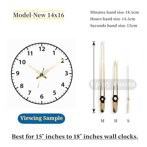 Image of Quartz Sweep Silent Movement Machine for Wall Clock | Wall Clock Needles Set Big (16x12x11cm) | Wall Clock Machine and Hands Big (New 14x16)