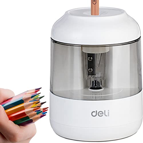 Elektrischer Bleistiftspitzer, 5000 Mal für Wolframstahlklinge, kinderfreundlich, tolles Geschenk (weiß) Cover