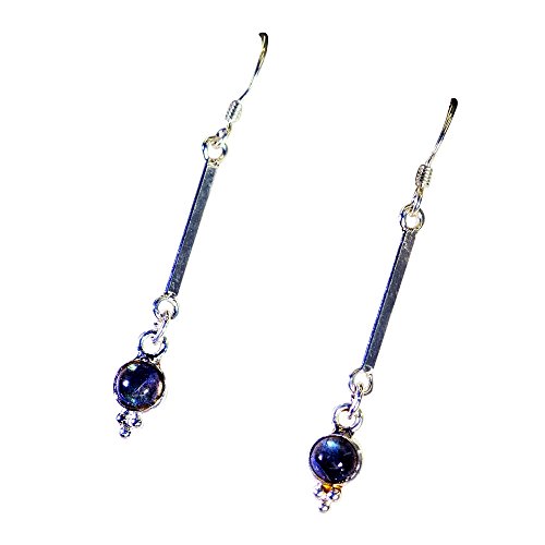 Pendientes de gota de labradorita en plata de ley el regalo redondo de mujer