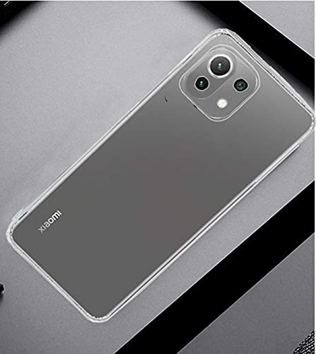 Image of Soft Flexible Silicone Back Cover Compatible with Xiaomi Mi 11 Lite, Transparent Case