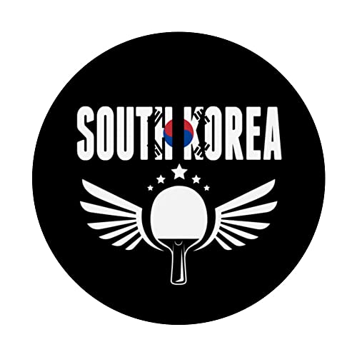 South Korea Ping Pong Lovers Korean Table Tennis Supporters PopSockets Swappable PopGrip, Black - Image 3