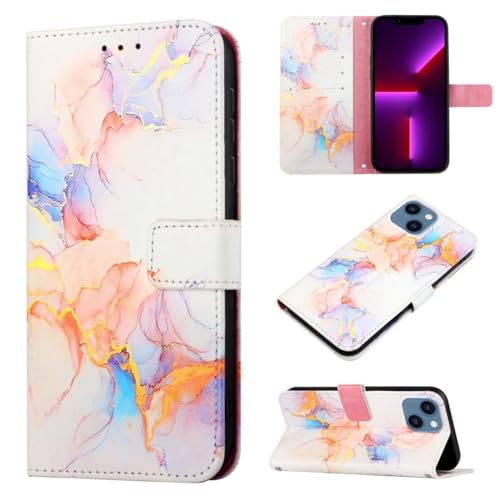 Étui de protection Apple iPhone 15 Plus rabat portefeuille fonction support marbre