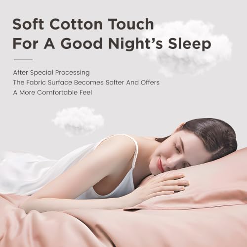 Image of Sophia & William Soft 100% Washed Cotton Sheet Set Queen Size, 4 Piece Pink