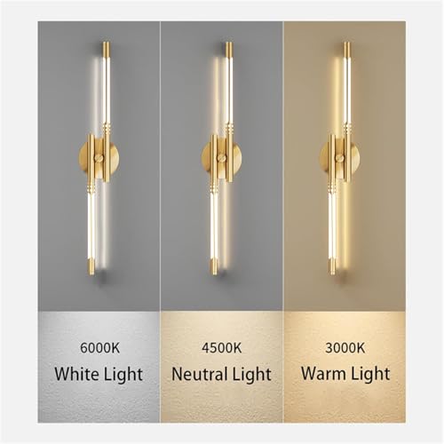 Aplique de pared LED lineal con tres colores de luz regulable 5