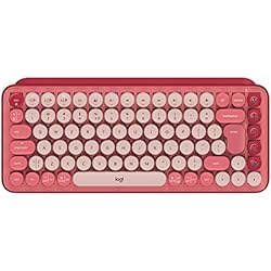 Logi Teclado Rosa LOGITECH Teclados Marca Modelo Pop Keys - Teclado - inalámbrico - USB, Bluetooth LE, Bluetooth 5.1 - QWERTY - inglés - Interruptor: Brown Tactile - Rosa