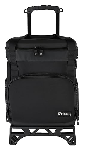 Grizzly Drifter 30 Wheeled Soft Sided Cooler | 30 qt Cooler Bag | Ice Chest for Beach Boat Camping Car Fishing Golf Hiking Hunting Lunch | Lightweight Wheeled Portable Insulated Water | Blackout