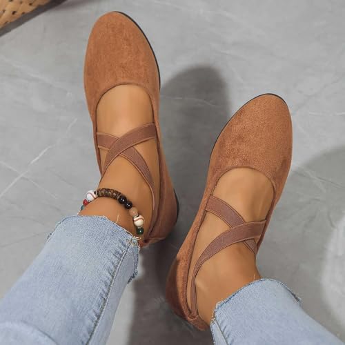 Round Toe Women Flat Shoes Slip On Girls Dress Black Ballet Flats Comfortable Lightweight Walking and Driving Shoes Ladies Elegant Flat Footwear Flexible for Comfort4