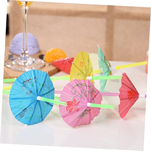 100 pitillos plásticos de paraguas multicolor de 24 cm miniatura 3