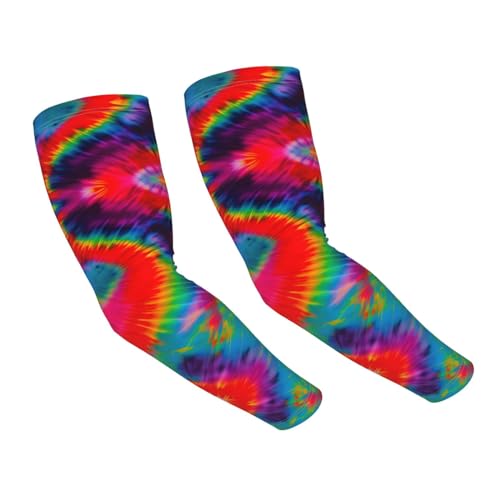 Colorful Tie Dye pattern Adult Cooling Sleeves - Elasticity Ice Silk Sun Protection Arm Sleeve for Outdoors, Sports Running, Cycling