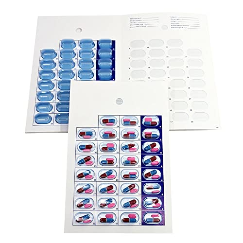 Monthly Pill Organizer Cold Seal Medication Blister Cards DIY Pharmacy Pill Packaging for Medication Disposable Easy to Use Just Fill and Seal (31 Day-6 Packs)