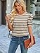 Sampeel Womens Tops Dressy Casual Spring Summer Short Sleeve Shirts Sweaters Blouses Business Casual Outfits Work Beach Vacation Clothes Black Striped Shirts Trendy 2026 S