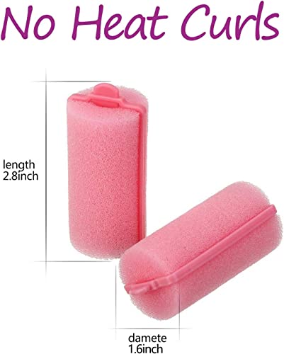 18Pcs Foam Hair Curlers, Heatless Curling Iron Magic Curlers, Soft Sleep Styling Hair Rollers For Women Girls Kids Hair Styling-4Cm #TOP5