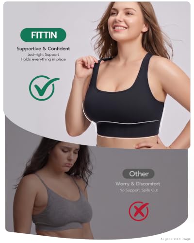 FITTIN Supportive Sports Bra for Women: Adjustable Straps 60% More Lift - image 2