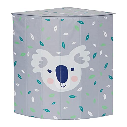 LOVE IT STORE IT Kinder Wäschekorb mit Deckel - Verstärkter Wäschesammler für Kinderzimmer - 46L Grau mit Koala - 35x35x50 cm