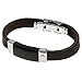Acier inoxydable 9 mm Plat Cuir Marron montre Fermoir Cuff Bracelet 20,3 cm