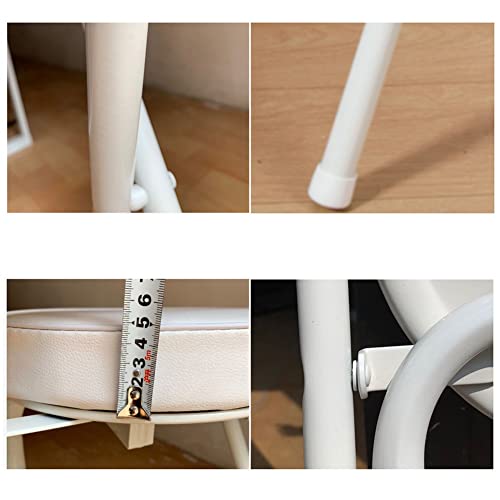 Chaise de bar de hauteur de comptoir 75cm blanche pliante pour pub - 8