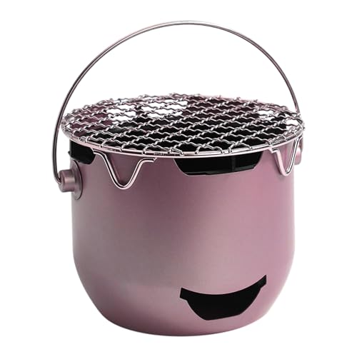 Tischgrill Mit Holzkohle,Tragbarer Grill Mit Rost Und Griff | Stahl Grillzubehör Für Camping Garten Reisen Kochen