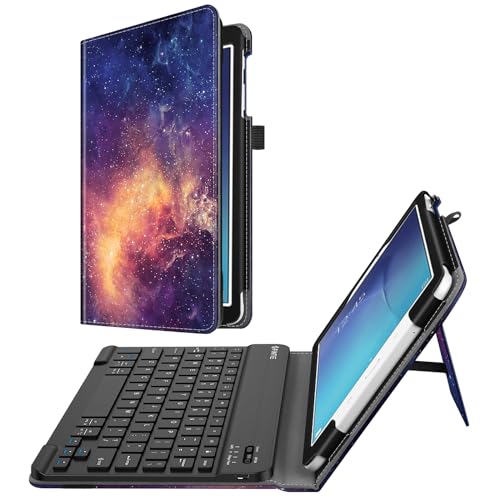 Fintie Keyboard Case for Samsung Galaxy Tab E 9.6 - Slim Fit PU Leather Stand Cover with Premium Quality [All-ABS Hard Material] Removable Wireless [Long Life Battery] Bluetooth Keyboard, Galaxy