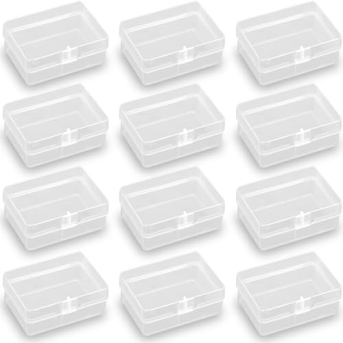 Image of 12 PCS Rectangle Plastic Clear Storage Containers Box (2.76 x 1.67 x 1.14 Inch), Small Plastic Containers for Beads, Jewelry, Game Pieces and More