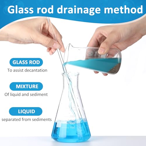 48 pcs u glass stirring rods bulk 12 inch length glass sticks 6 mm diameter solid stirring sticks borosilicate stir rods with both ends round for lab kitchen science education