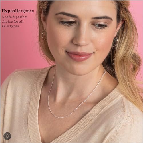 KEZEF 18k Gold Over Sterling Silver 1mm Box Chain Necklace Made in Italy | 925 Sterling Silver Necklace for Women | Rose Gold Chain for Women Men2