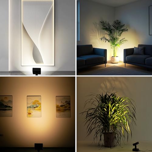 Image of 12V Indoor Plant Spotlight with Remote dimming Function, 12W Spotlight Suitable for Dark Corners, Sofas, Indoor Plants, Walls, Artworks (Black, 1 Pack)