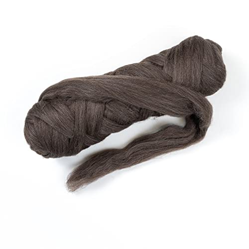 Kondoos Natural Wool Bulk roving, 2 lb. Best Wool for Spinning arm Knitting, Felting