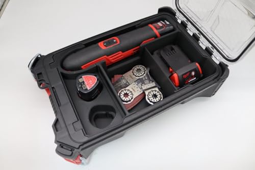 Insert Kompatibel mit dem Milwaukee Packout Compact - Geeignet für Multitool FMT M12 / FMT M18 / BMT M18 - Schleifpapier-Rechteck (Multitool FMT M12)