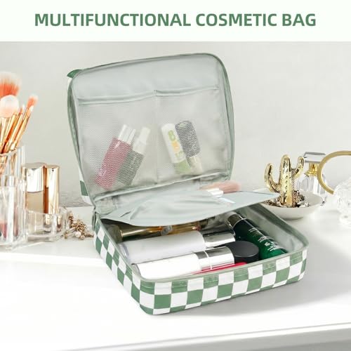 Image of BAGAIL 8 Set Packing Cubes Luggage Packing Organizers for Travel Accessories-Matcha checkered