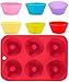 Befol Moldes de Silicona para Donuts,6 Molde Silicona Repostería Cavidades para Pasteles, Galletas, Bagels, Muffins