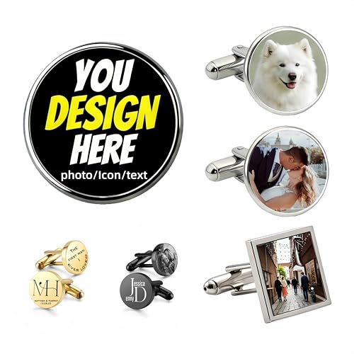 Mancuernillas Personalizadas para Hombre, Regalo de Boda miniatura 1