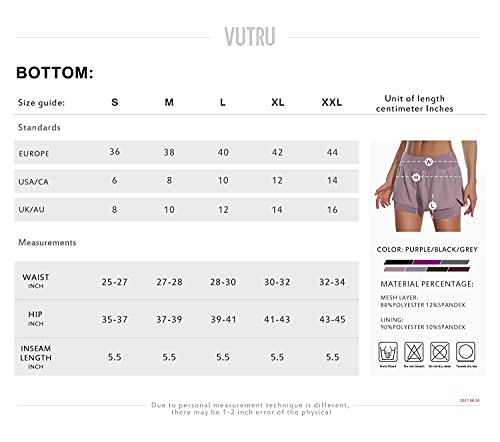 Vutru Women's 2 In 1 Running Shorts Quick Dry Workout Athletic Shorts With Liner Back Pockets Pink Medium #TOP5