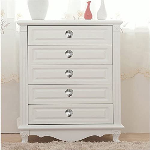brandname,RRRuo Cabinet Seashell Drawer Knob Zinc Alloy for Wardrobe Dresser Cupboard Cabinet Kitchen Door Pulls Handles Decoration 4 Pieces (Silver) - Image 6