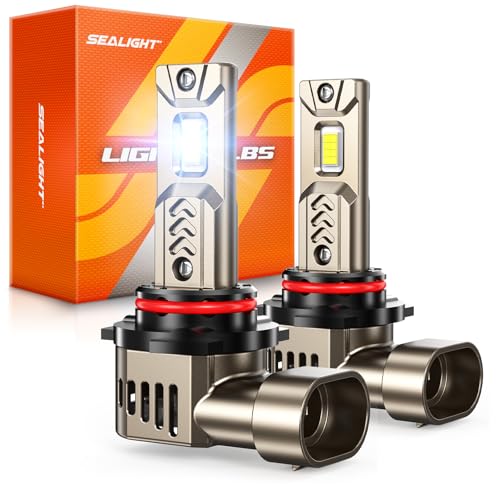 Image of SEALIGHT 2026 New 9005 LED Light Bulbs, HB3 Driving Bulb 45,000LM Super Bright 6500K Cool White, Real 1:1 Stock Size, Easy Plug-N-Play, IP68 Waterproof,70000Hrs+ Lifespan, Pack of 2