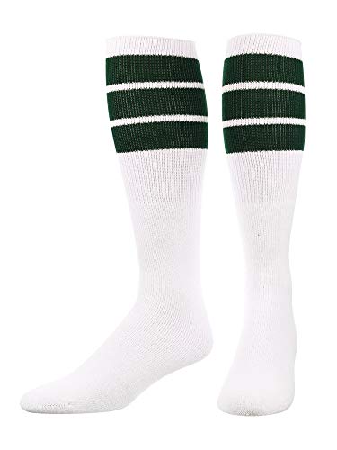 Image of TCK Retro Tube Socks with Stripes for Men & Women - 3 Stripe, 70's 80's Deadlift Socks