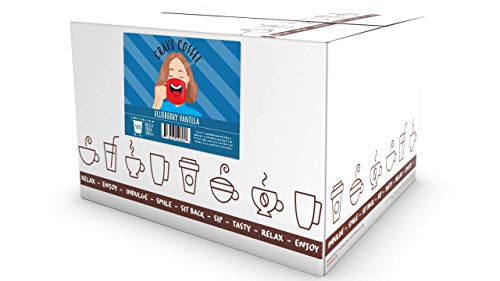 Image of Crave Beverages Flavored Coffee Pods Compatible with Keurig K-Cup Brewers, Single Serve Blueberry Vanilla, 100 Count