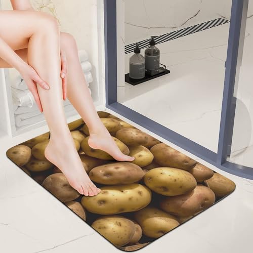 Tapis de bain absorption d'eau et antidérapant 60 x 40 cm pour sol de cuisine et extérieur
