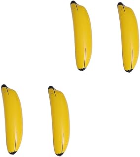 SAFIGLE Bóia De Piscina De Banana Inflável 4 Peças Bóia De Piscina Para Adultos Bóia Inflável Divertido Brinquedos De Piscina Infláveis De Verão Praia Natação Brinquedo Festa De
