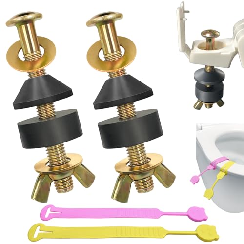 Toilet Seat Screws Replacement Kit Metal Toilet Seat Bolts Replacement Kit Toilet Hardware Replacement for Top Mount Toilet Seat Hinges (2 Pack)
