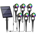 CREPOW Halloween Solar Spot Lights Outdoor, Solar Color Changing RGB Landscape Lighting Waterproof Auto ON/Off Adjustable Garden Lights for Yard, Garden, Driveway, Pool, Lawn (6-in-1)