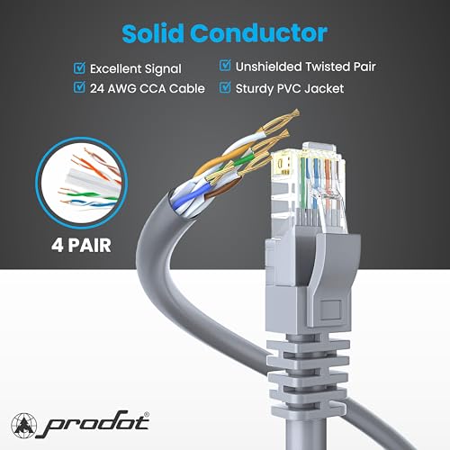 Image of ProDot Cat 6e 100 Meter Ethernet Cable /Lan Cable /Network Cable I High Speed 250MHZ I Weatherproof /UV Resistant I RJ45 Lan Cable I -10 To 60 Weather I Solid Conductor I 4 Pair Without Connector