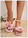 GORGLITTER Women's Flower Flat Sandals Cute Square Toe Flip Flops Thong Dressy Vacation Summer 2026 Slides Shoes Hot Pink 9
