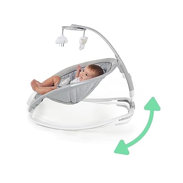 Ingenuity, Cuddle Lamb Babywippe mit Schaukelfunktion und Vibrationen, Spielbogen mit 2 Plüsch Spielzeug, Musik, 4 Naturgeräuschen und Lautstärkeregler, Hochwertigen Stoffen, ab Geburt bis 18 kg – Bild 3